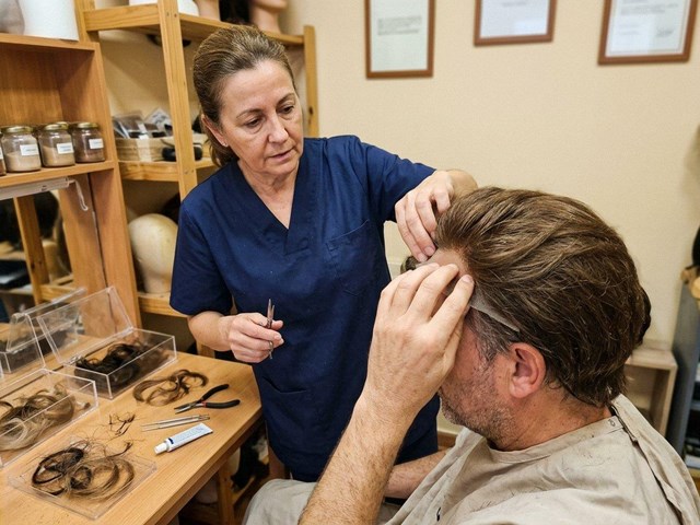 Pelucas de pelo natural a medida para hombre en Pontevedra